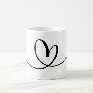 Loose heart design, casual, hand-drawn feel - Mug
