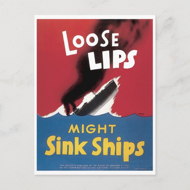Loose Lips Might Sink Ships Postcard (Front)