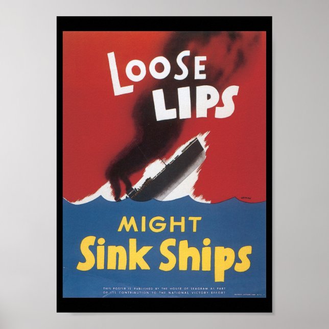 Loose Lips Sink Ships World War 2 Poster (Front)