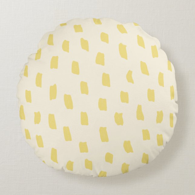 Loose Mark Butter Yellow Round Cushion (Front)