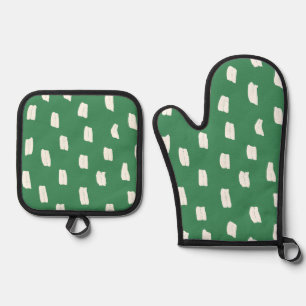 Loose Mark Leaf Green Oven Mitt & Pot Holder Set