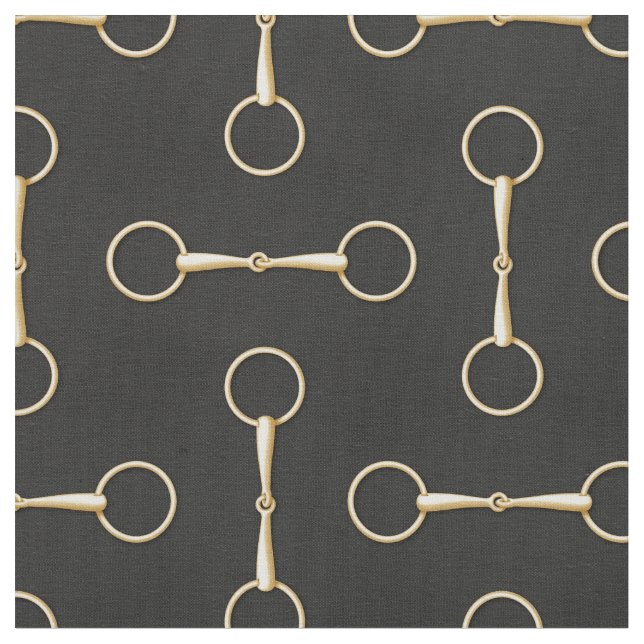 Loose Ring Snaffle Bit Equestrian (small scale) Fabric (Close Up)