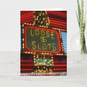 Loose slots sign on casino, Las Vegas, Nevada Card