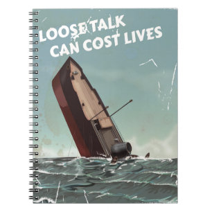 Loose Talk Cost Lives WW2 Poster Notebook