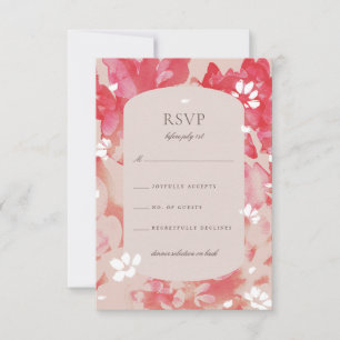 Loose Watercolor Pink Floral Blush Coral RSVP