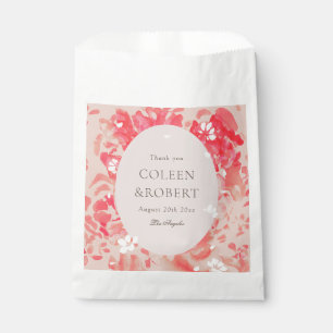 Loose Watercolor Pink Floral Blush Coral Wedding Favour Bags