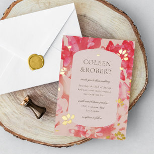 Loose Watercolor Pink Floral Gold