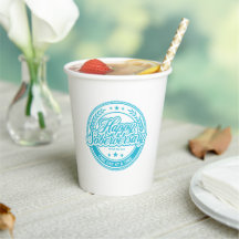 Loosid Soberversary Blue Paper Cup