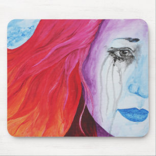 Loosing Colour Girl Crying Surreal Emotion Goth Ar Mouse Mat