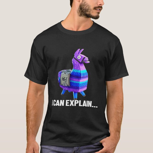 Loot Llama I Can Explain Gaming T-Shirt (Front)