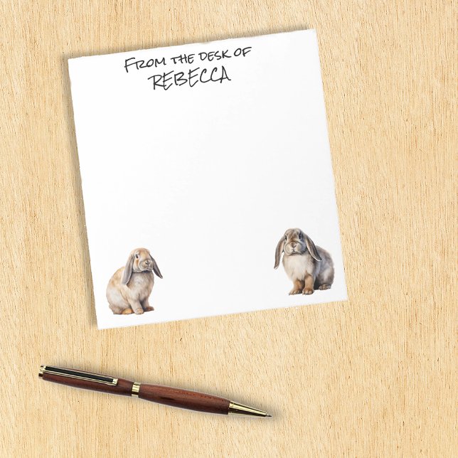 Lop Bunnies From the Desk of Personalised Notepad (Creator Uploaded)