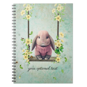 Lop Ear Bunny Swinging Flower Vine Notebook
