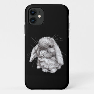 Lop Eared Bunny Rabbit Sketch Mens Womens Children iPhone 11 Case