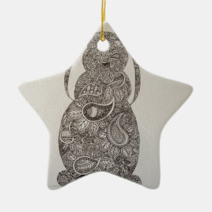 Lop eared rabbit design ceramic tree decoration