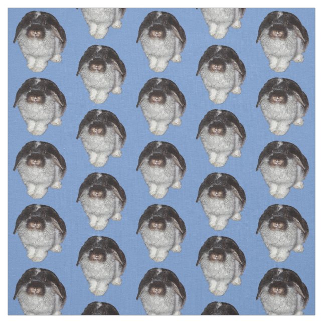 Lop Eared Rabbit Fabric (Blue) (Swatch)