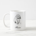 Lop-eared rabbit line drawing coffee mug