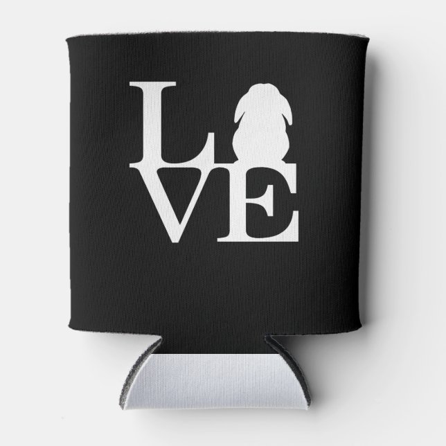 Lop Rabbit Lover I Love Bunnies Graphic Can Cooler (Front)