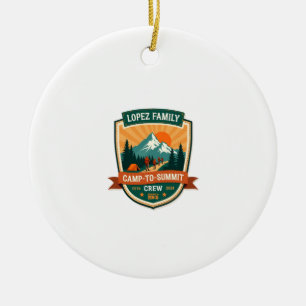 Lopez Family Camp-To-Summit Crew Vintage Hiking Ca Ceramic Tree Decoration