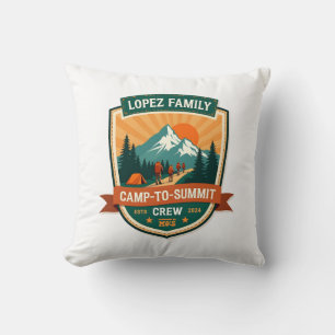 Lopez Family Camp-To-Summit Crew Vintage Hiking Ca Cushion