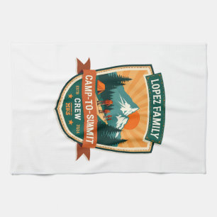 Lopez Family Camp-To-Summit Crew Vintage Hiking Ca Tea Towel