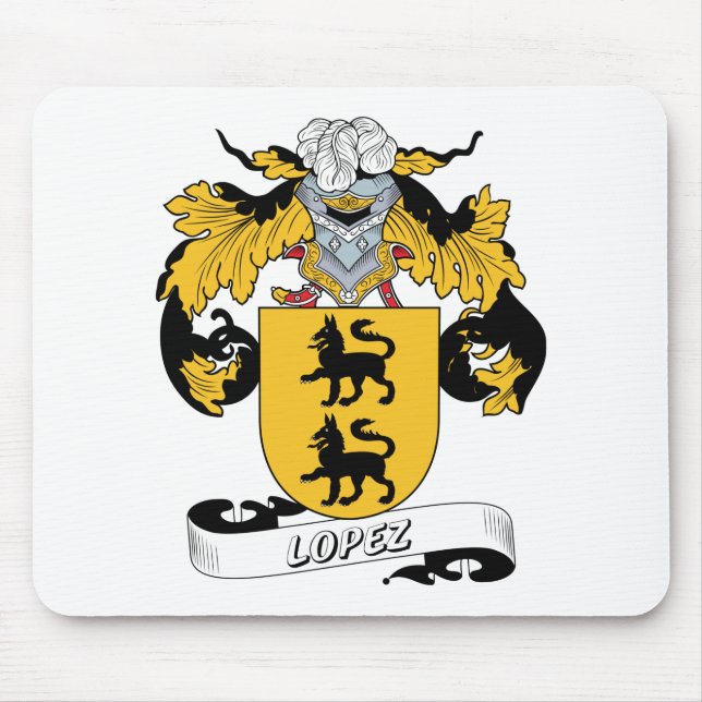 Lopez Family Crest Mouse Mat (Front)