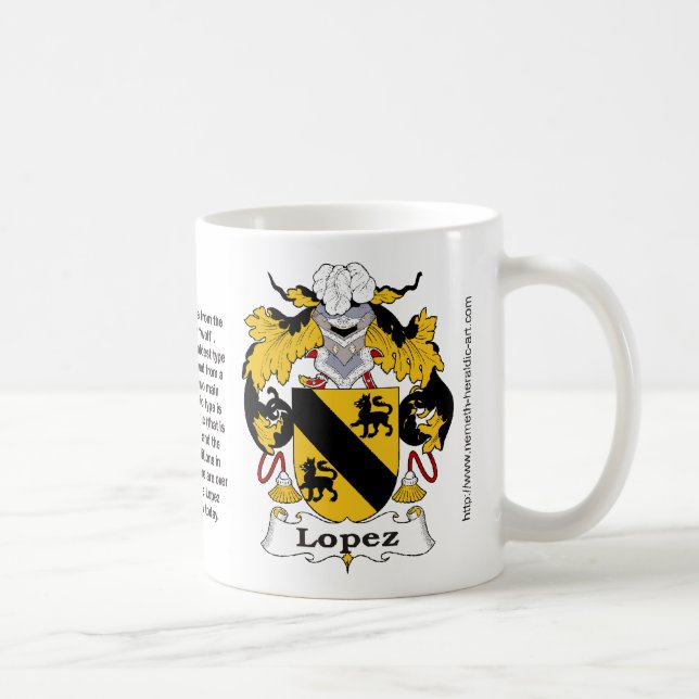 Lopez Family Crest on a mug (Right)