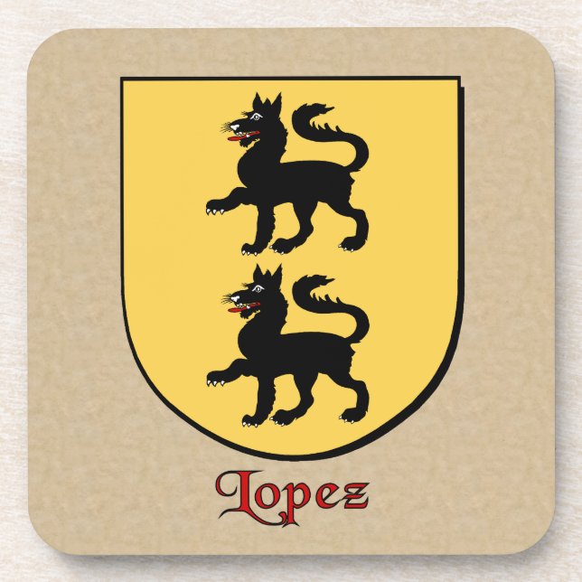 Lopez Family Shield Coaster (Front)