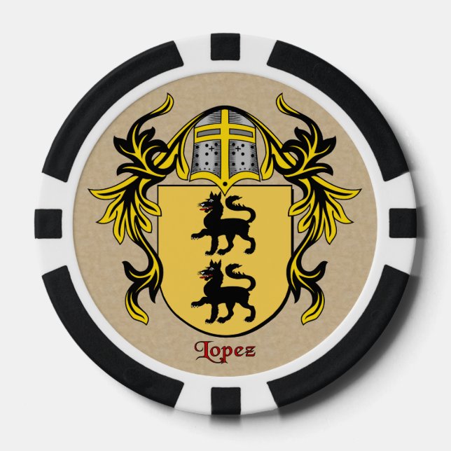 Lopez Heraldic Arms Poker Chips (Front)