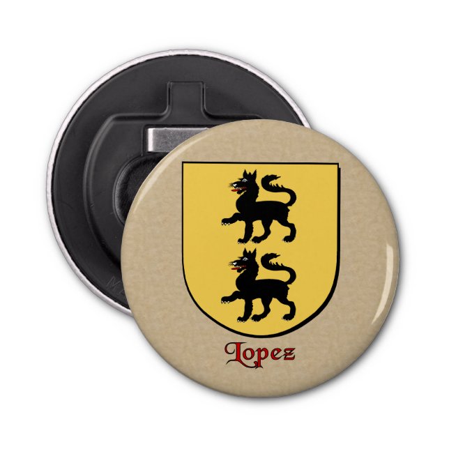 Lopez Historical Arms Shield Bottle Opener (Front)