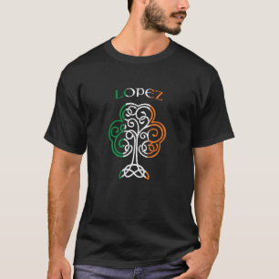 LOPEZ Irish Name Shamrock Ireland Flag Family T-Shirt