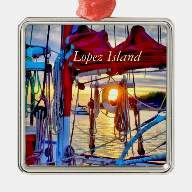 Lopez Island Washington Christmas Ornament (Front)