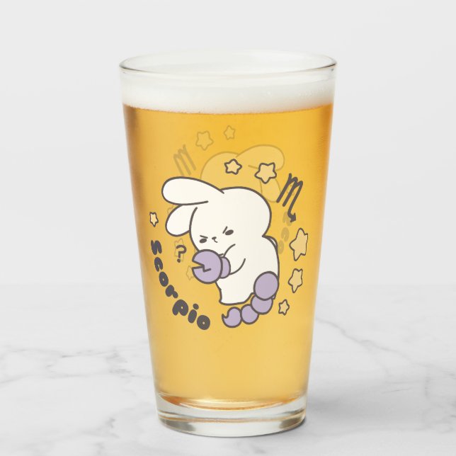 Loppitokki Bunny Embracing Scorpio Zodiac Magic I Glass (Front Filled)