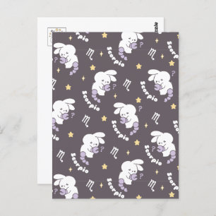 Loppitokki's Cosmic Scorpio Pattern: Bunny Art II Postcard
