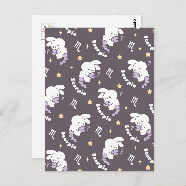 Loppitokki's Cosmic Scorpio Pattern: Bunny Art II Postcard (Front/Back)
