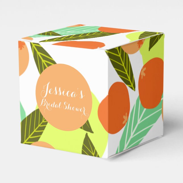Loquat Fruit Pattern Bridal Shower Peach   Favour Box (Front Side)
