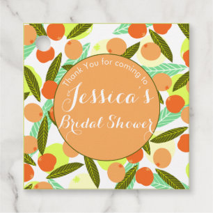 Loquat Fruit Pattern Bridal Shower Peach Thank You Favour Tags