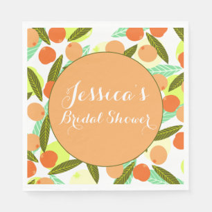 Loquat Fruit Pattern Bridal Shower Peach Thank You Napkin