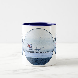 Lorain Lighthouse Two-Tone Coffee Mug