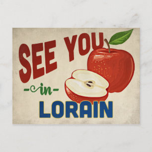 Lorain Ohio Apple - Vintage Travel Postcard