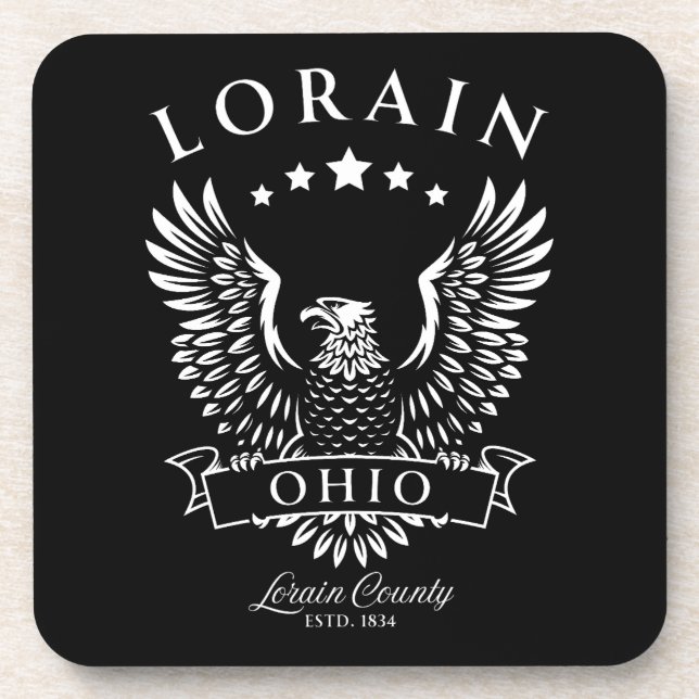 Lorain Ohio Vintage Eagle Coaster (Front)