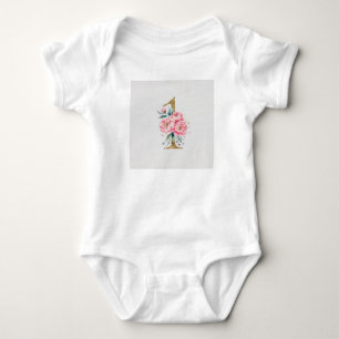 loral Gold Glitter Number "1" Baby Bodysuit