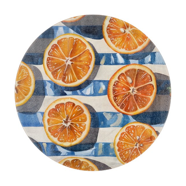 L'Orangerie French Inspired Oranges Cutting Board (Front)