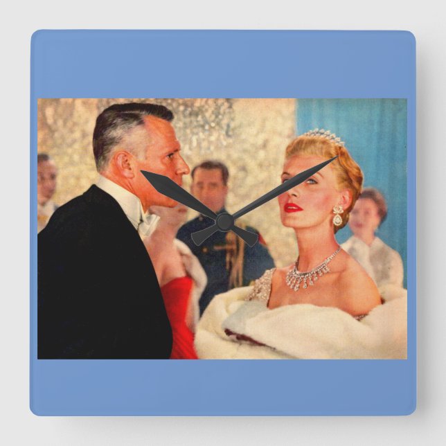 Lord and Lady Speedsticke Square Wall Clock (Front)
