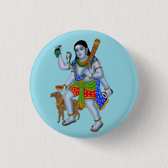 Lord Bhairava Button (Front)