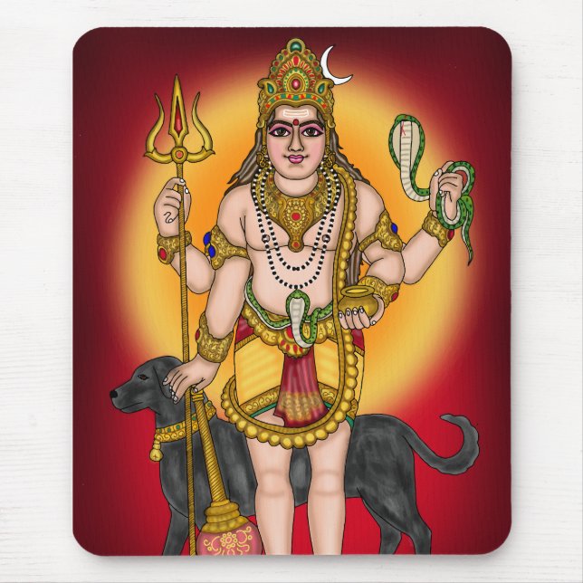 Lord Bhairava Wall  Mouse Mat (Front)