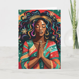 Lord Bless and Keep You Christmas Black Woman Card