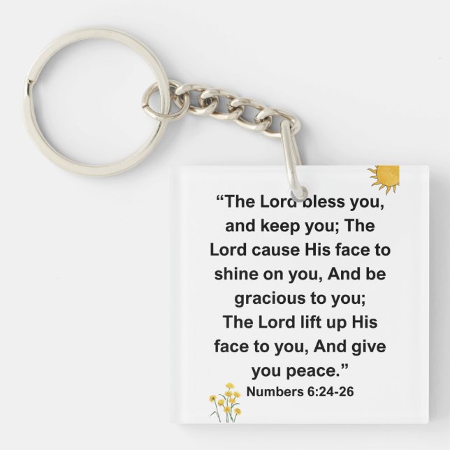 Lord Blessing Keep You Numbers Key Ring (Front)