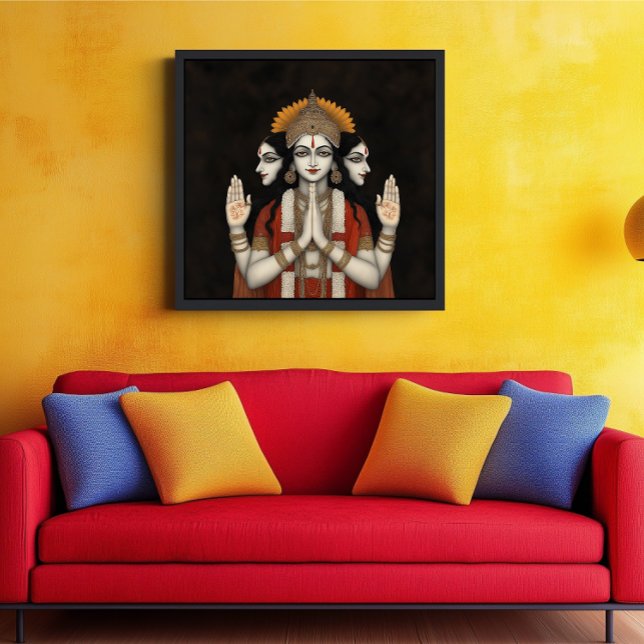 Lord Brahma a Modern Spiritual Portrait Painting Poster (Creator Uploaded)