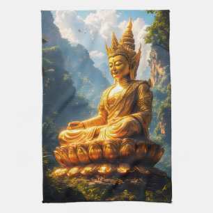 Lord Buddha of the Golden Land Tea Towel