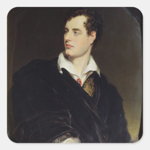 Lord Byron after a Portrait painted by Thomas Phil Square Sticker